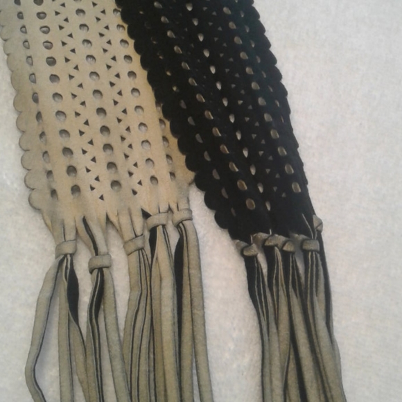 ❤SALE 2 FOR 30❤ Boho hippy festival perforated pierced fringe belt - Picture 4 of 9